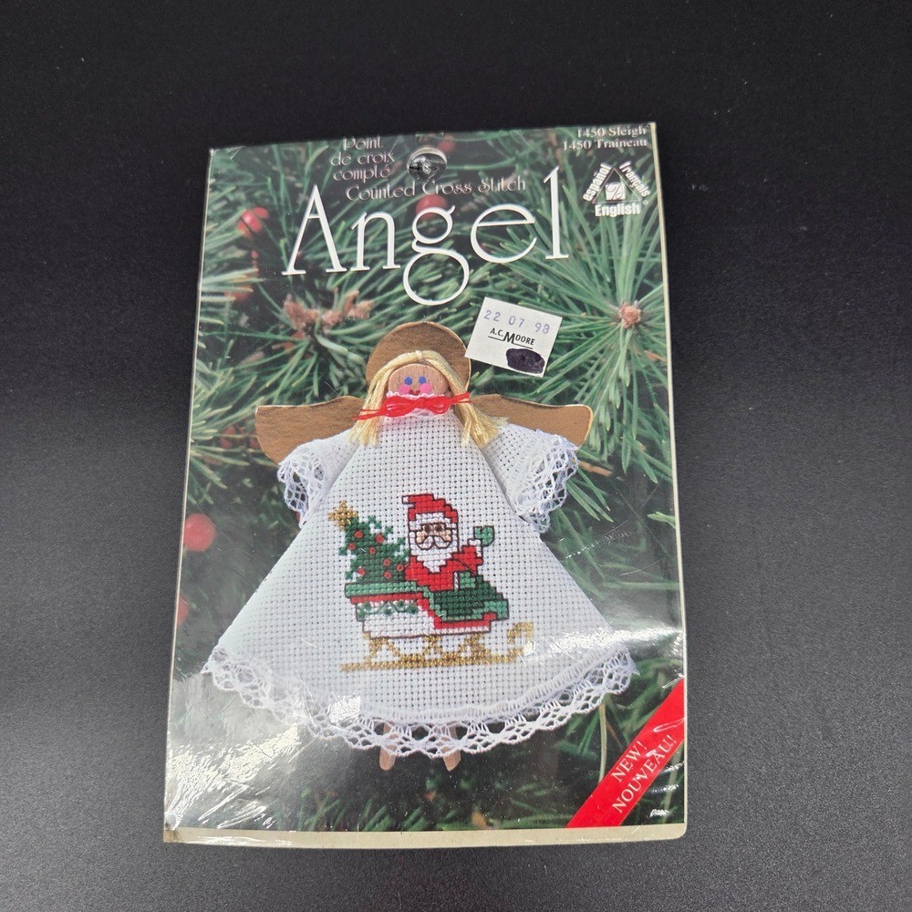 NWT Vintage AC Moore Counted Cross Stitch Angel Kit 1998 Sealed Holiday Craft
